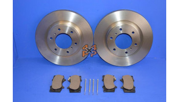 JEU DISQUES/PLAQUETTES AVANT  pour  MITSUBISHI  PAJERO  V97 - 3.8 essence 9/2006-> long 