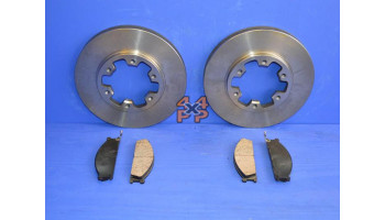 JEU DISQUES/PLAQUETTES AVANT  pour  NISSAN  NAVARA PICKUP  D22TD - 2.5TD (TD25) 1998->11/2001 